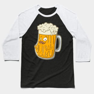 Adorable Mustachioed Beer Drinking Joke Drinkers Baseball T-Shirt